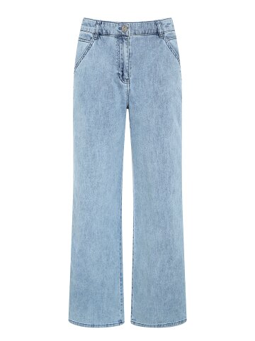 사선 포켓 세미 와이드 데님 팬츠 