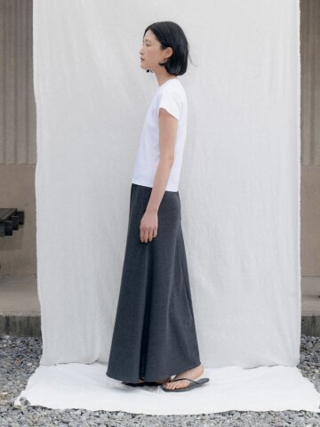 PK Cotton A-Line Skirt_CHARCOAL