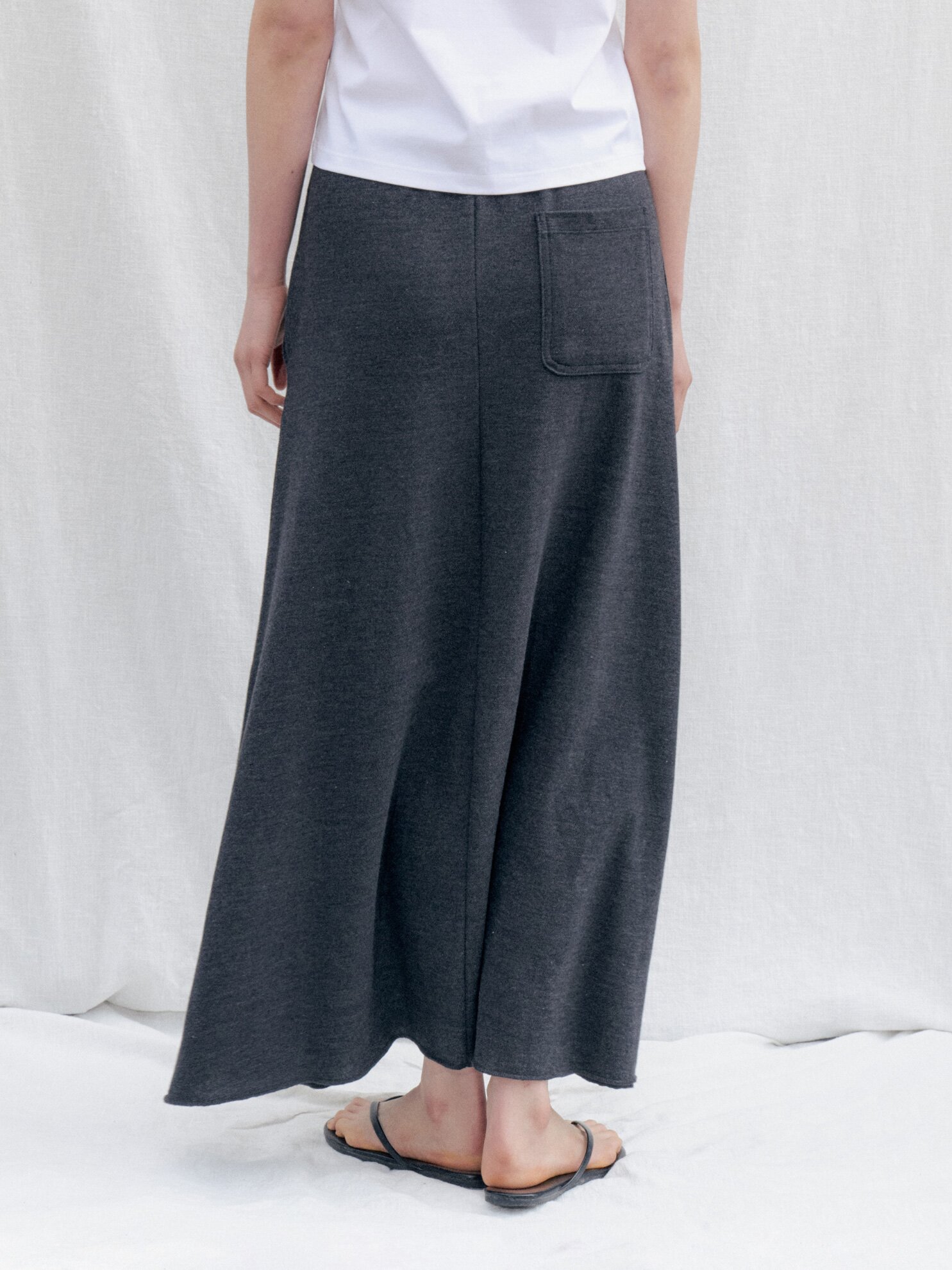 PK Cotton A-Line Skirt_CHARCOAL
