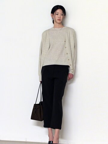 CASHMERE REALAXED TWO TONE CARDIGAN