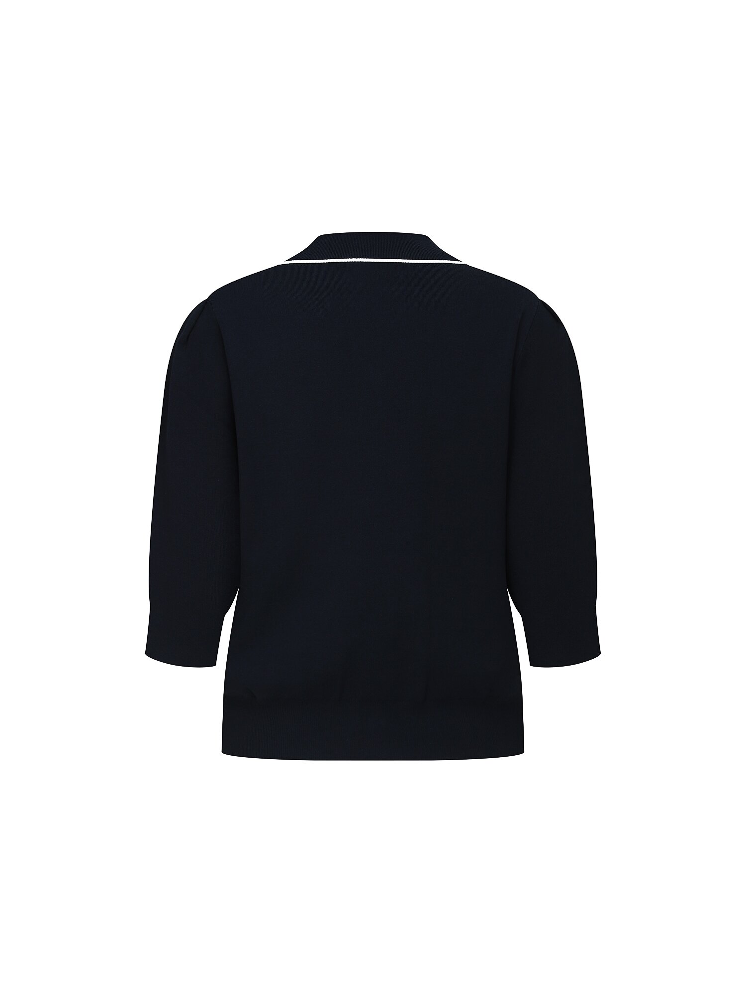 컬러 라인 7부 칼라 가디건 (NAVY)