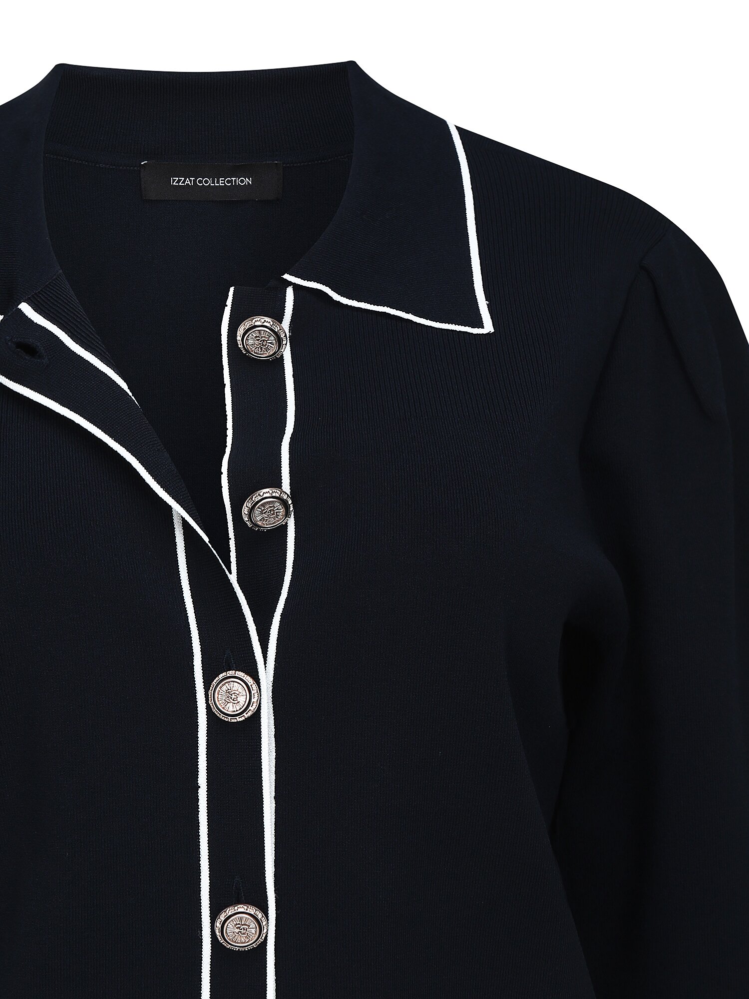 컬러 라인 7부 칼라 가디건 (NAVY)