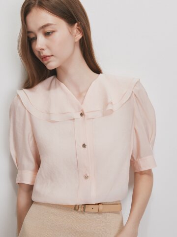 러플 칼라 블라우스 +이너 세트 