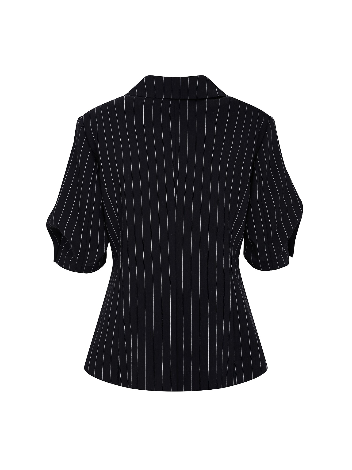 린넨 스트라이프 턱 슬리브 재킷 (STRIPE NAVY)