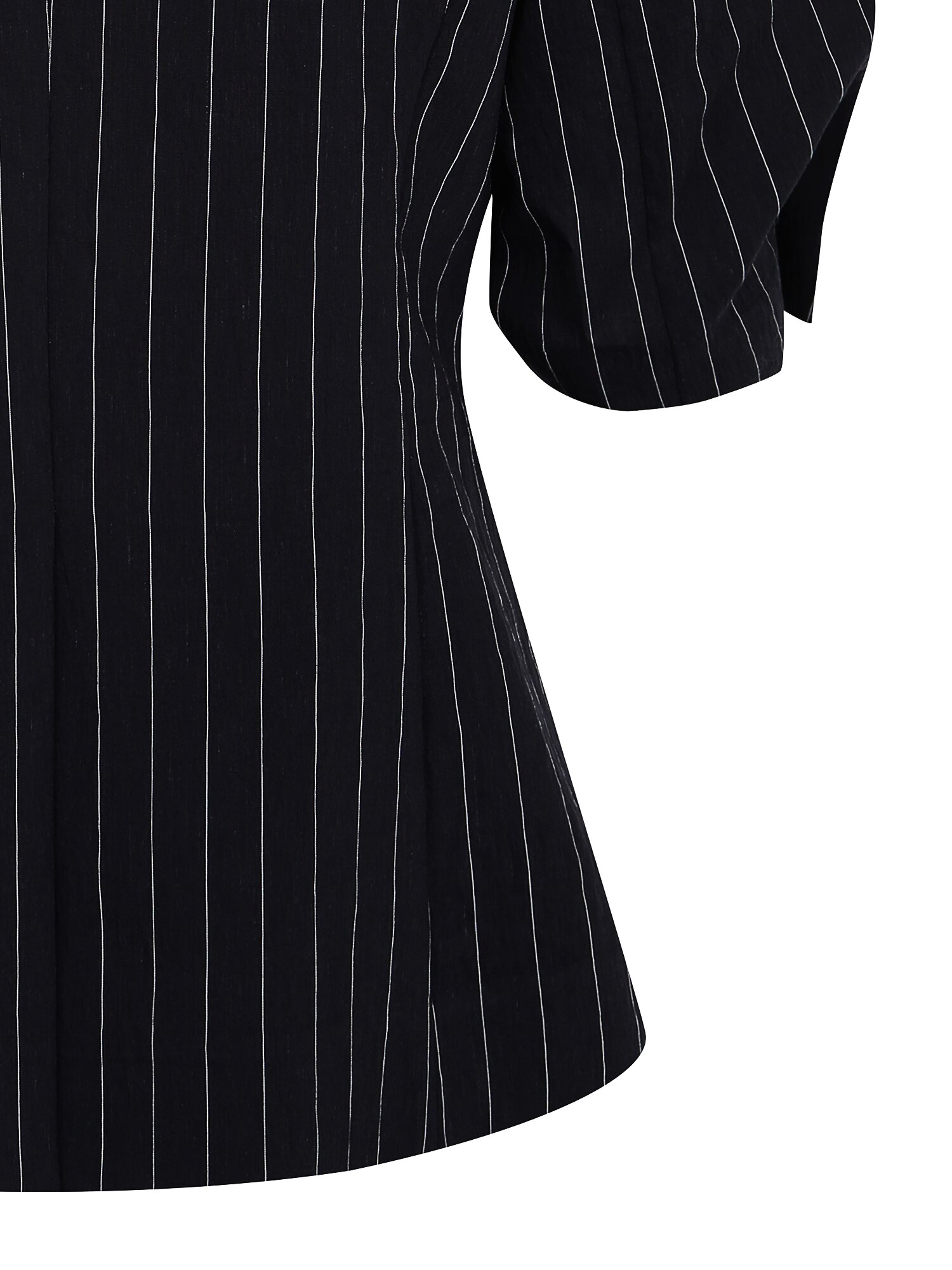 린넨 스트라이프 턱 슬리브 재킷 (STRIPE NAVY)