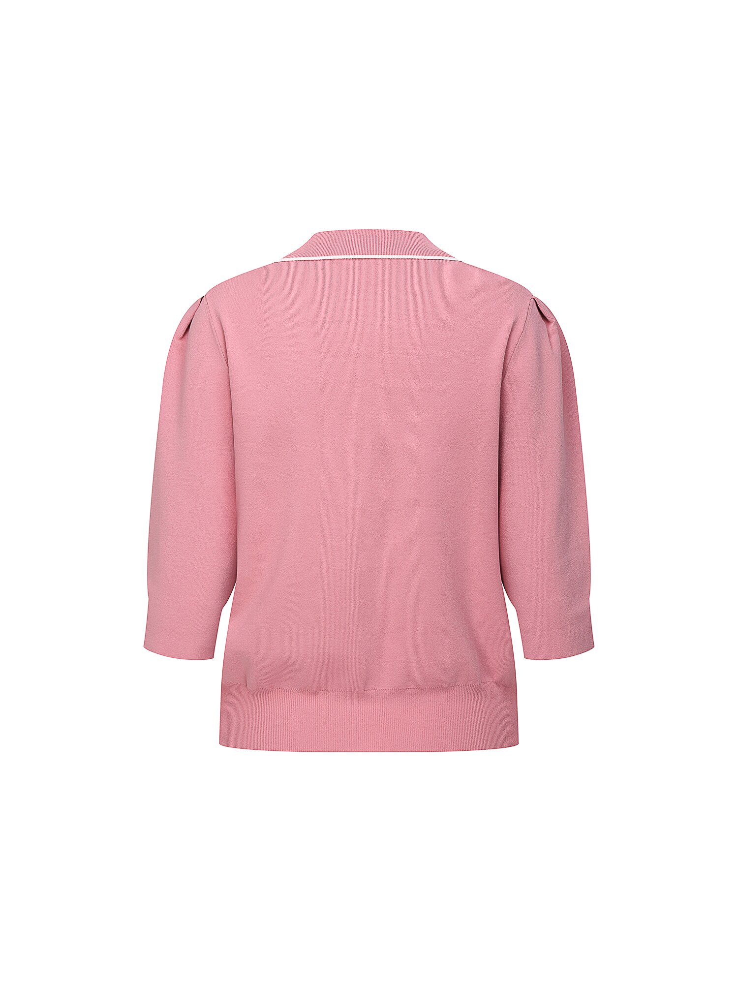 컬러 라인 7부 칼라 가디건 (PINK)