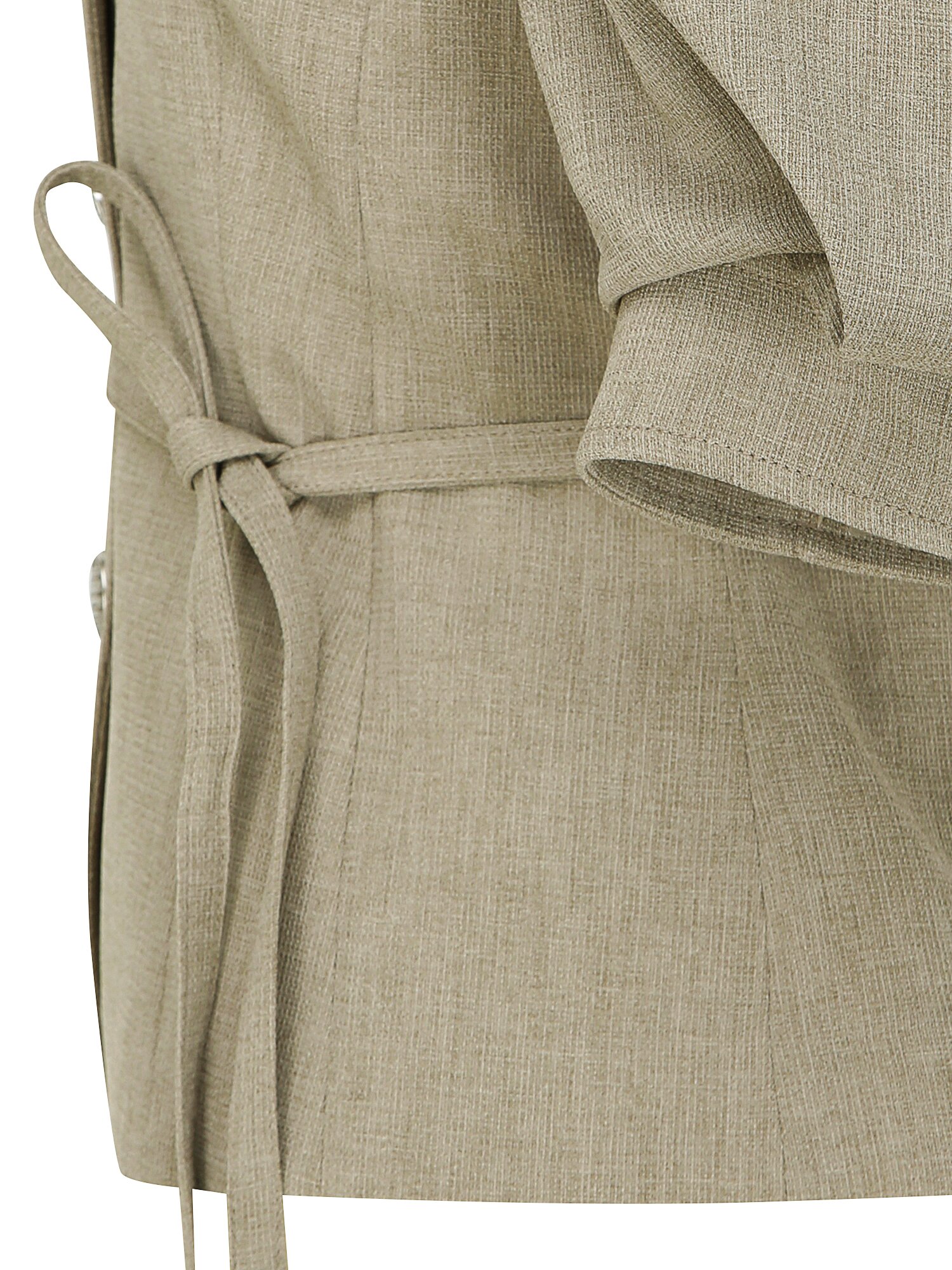 포멀 볼륨 슬리브 브이넥 재킷 (KHAKI)