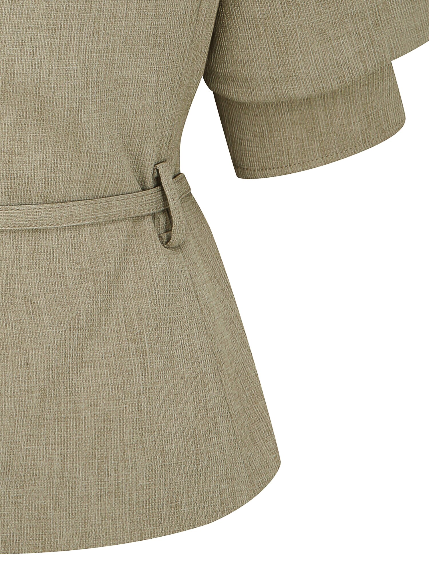포멀 볼륨 슬리브 브이넥 재킷 (KHAKI)