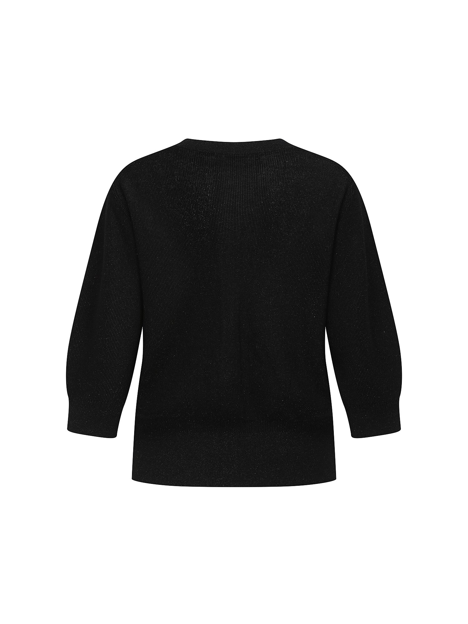 글리터 볼륨 7부 라운드넥 가디건 (BLACK)