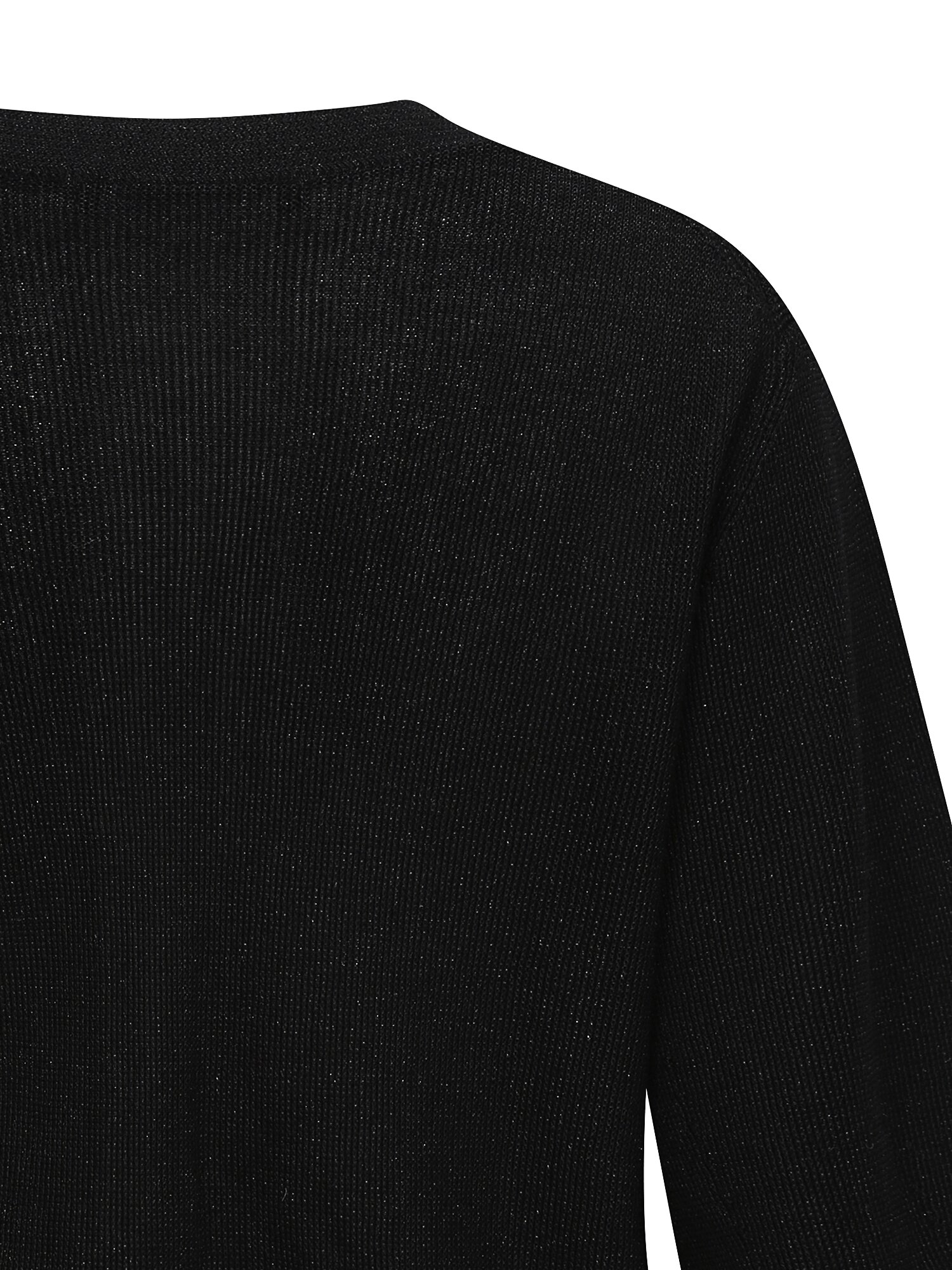 글리터 볼륨 7부 라운드넥 가디건 (BLACK)