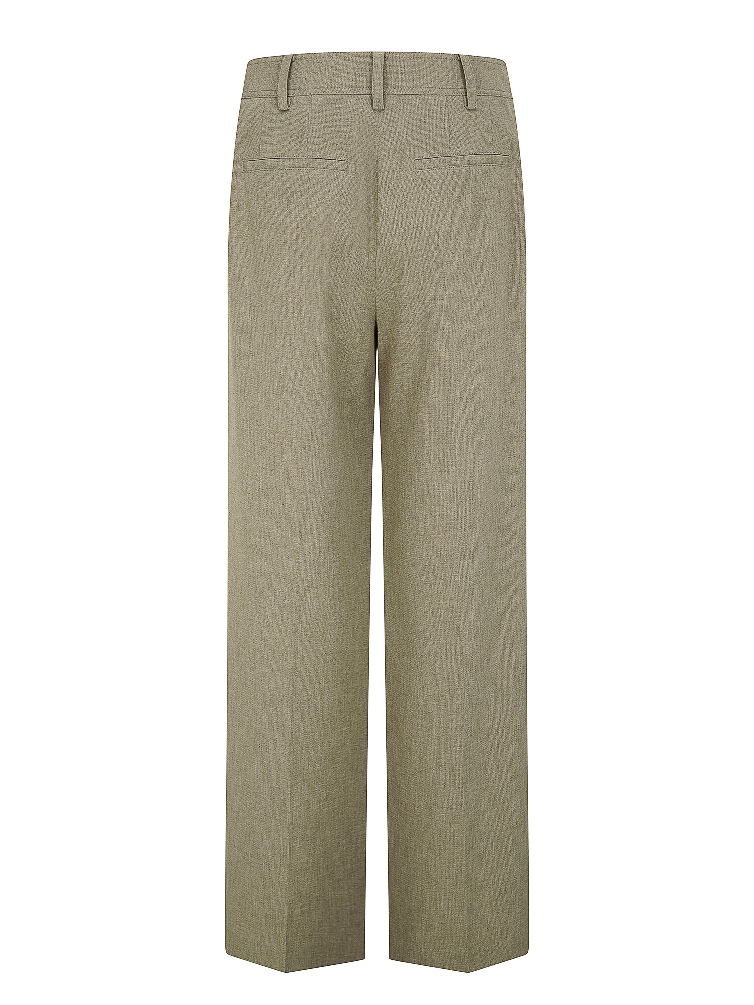 포멀 잔조직 와이드 팬츠 (KHAKI)