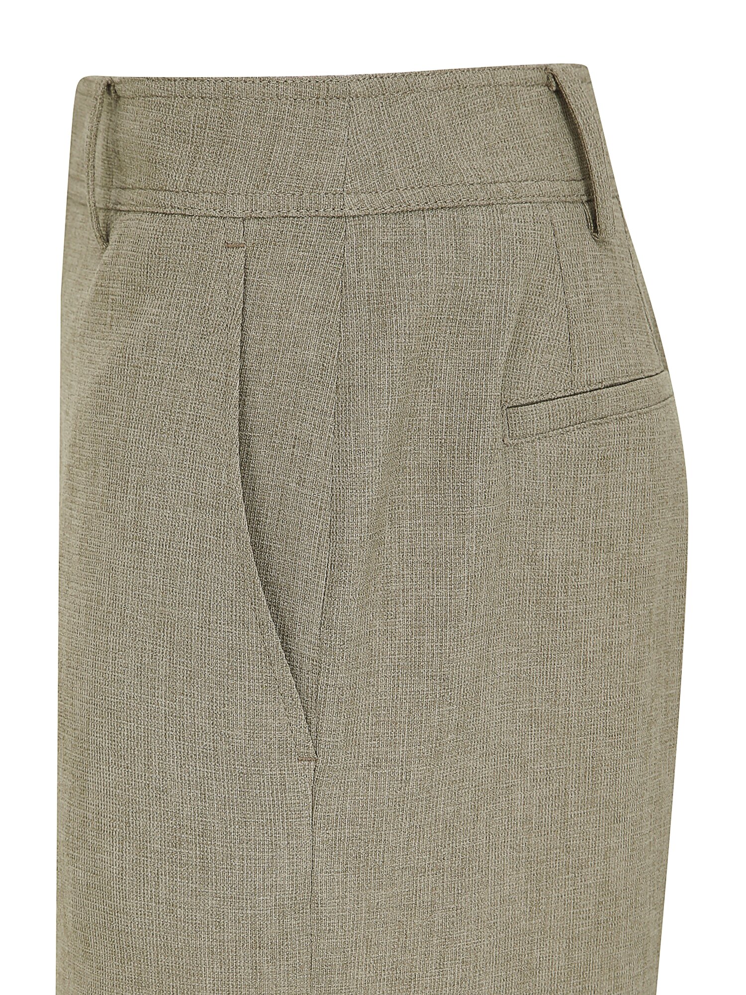 포멀 잔조직 와이드 팬츠 (KHAKI)