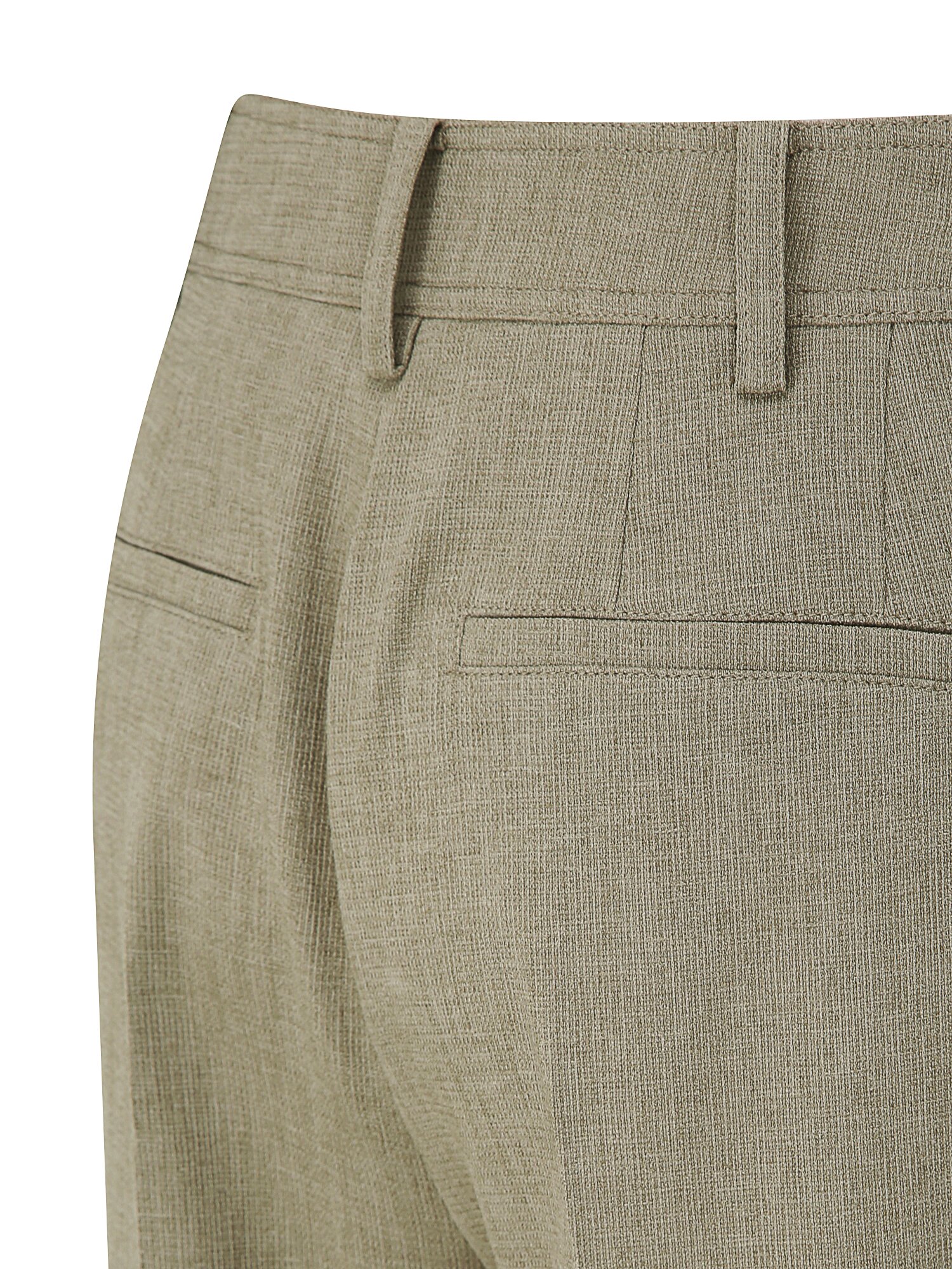 포멀 잔조직 와이드 팬츠 (KHAKI)