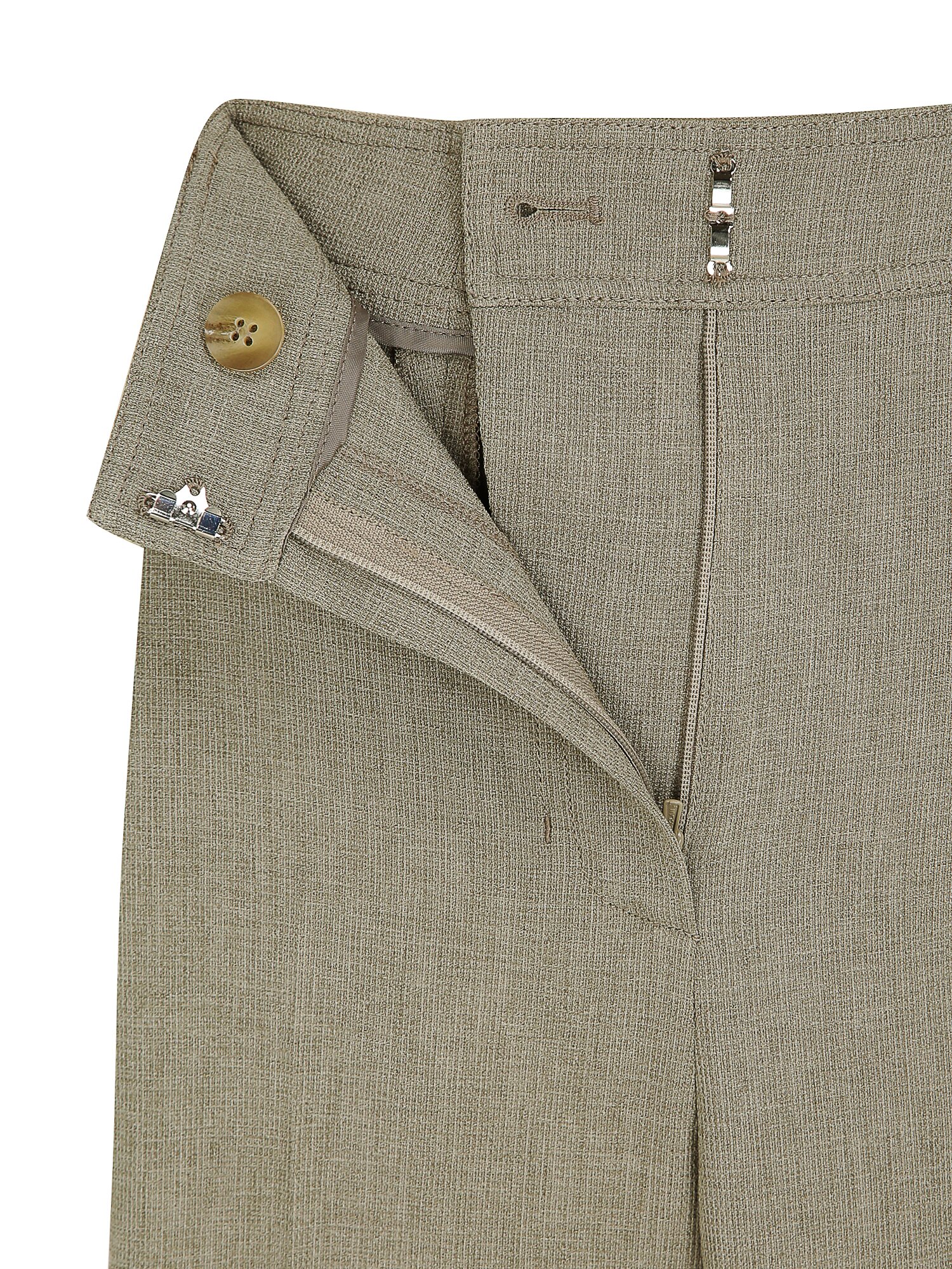 포멀 잔조직 와이드 팬츠 (KHAKI)