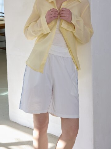 Floral Taping Nylon Short_White