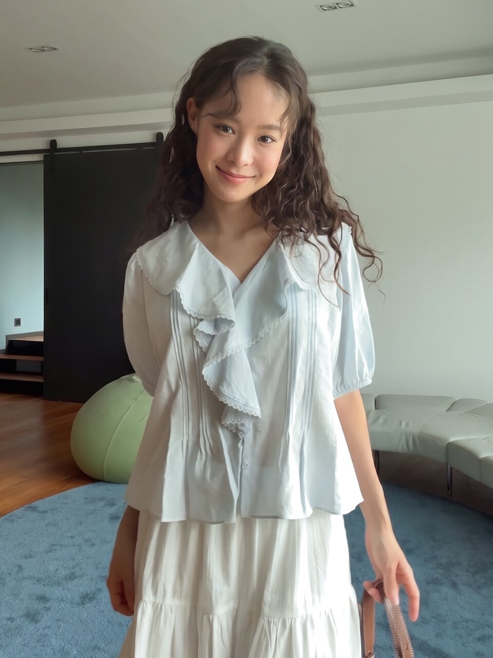 [3컬러] 레이스 카라 블라우스