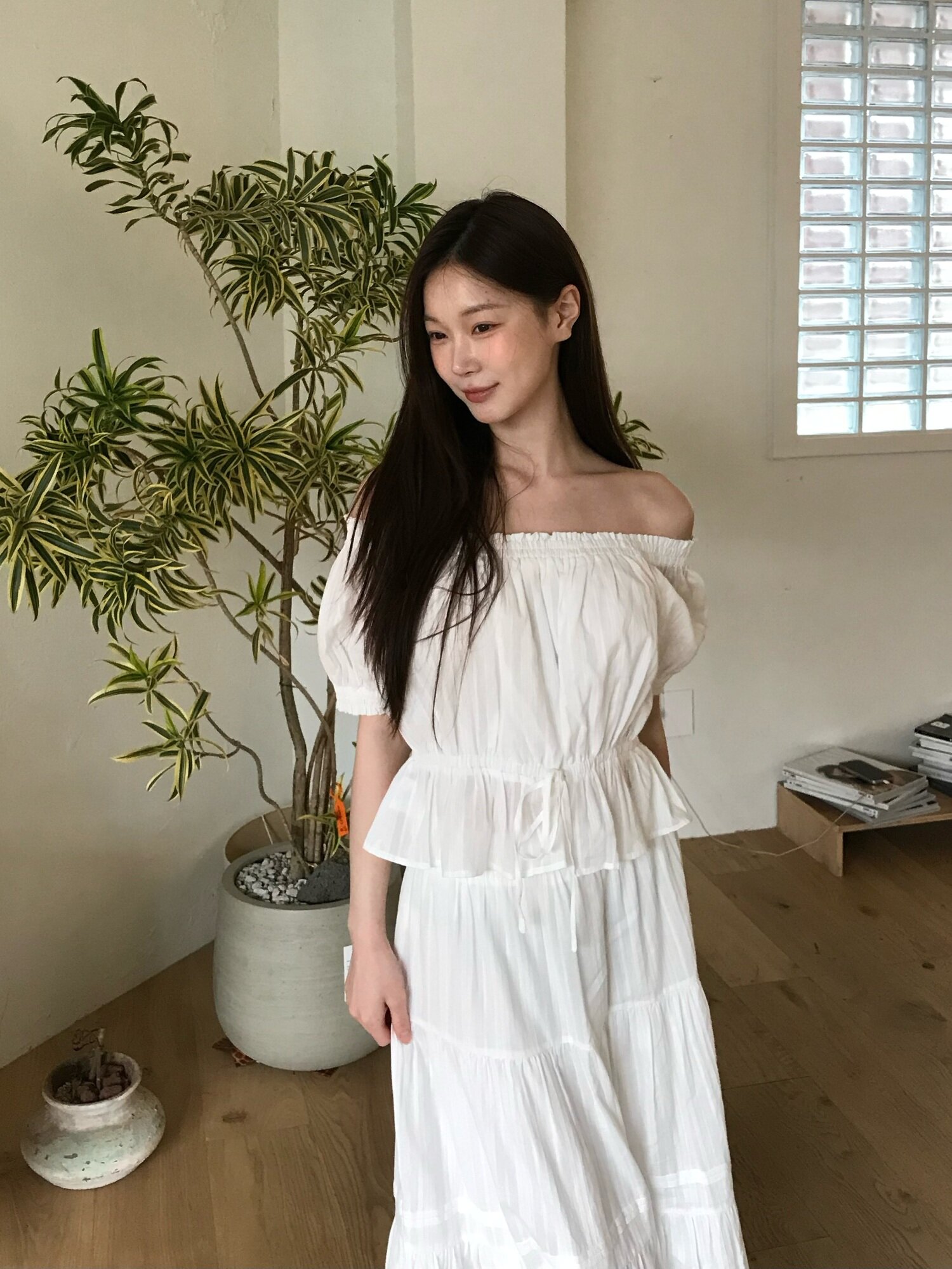 레이스 캉캉 스커트 / 화이트