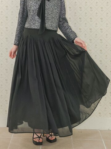 LB_Flowy sheer maxi skirt_BLACK
