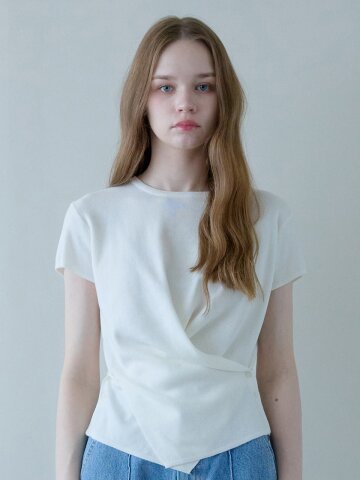 WRAP BUTTON HALF KNIT_IVORY