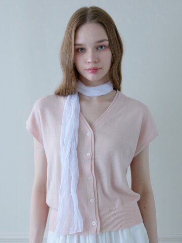 DOUBLE HALF KNIT CARDIGAN_PINK