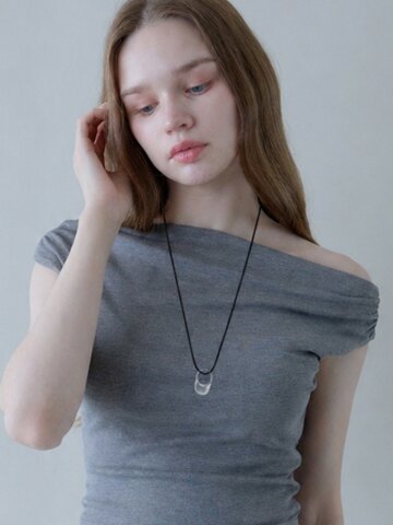 RING PENDANT NECKLACE_WHITE