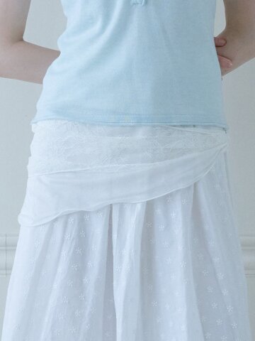 BLOOMING RHOMBUS SCARF_WHITE