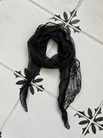 BLOOMING RHOMBUS SCARF_BLACK