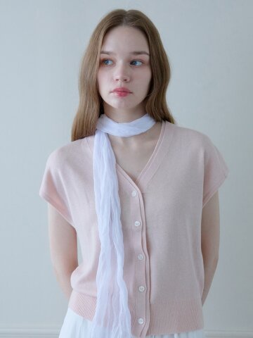WRINKLE WAVE SCARF_WHITE