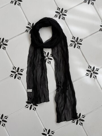 WRINKLE WAVE SCARF_BLACK