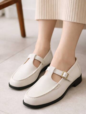 (D) 소가죽 T스트랩 로퍼 2.5cm M25S01L