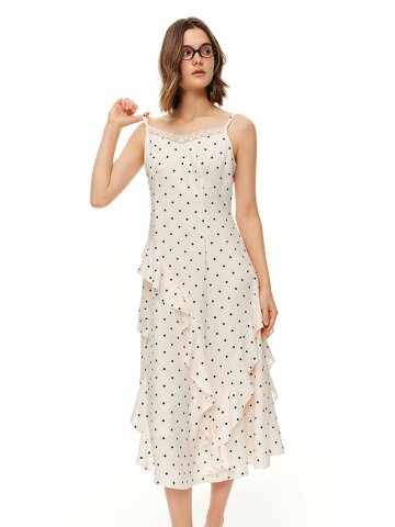 AR_Polka dot ruffle camisole dress