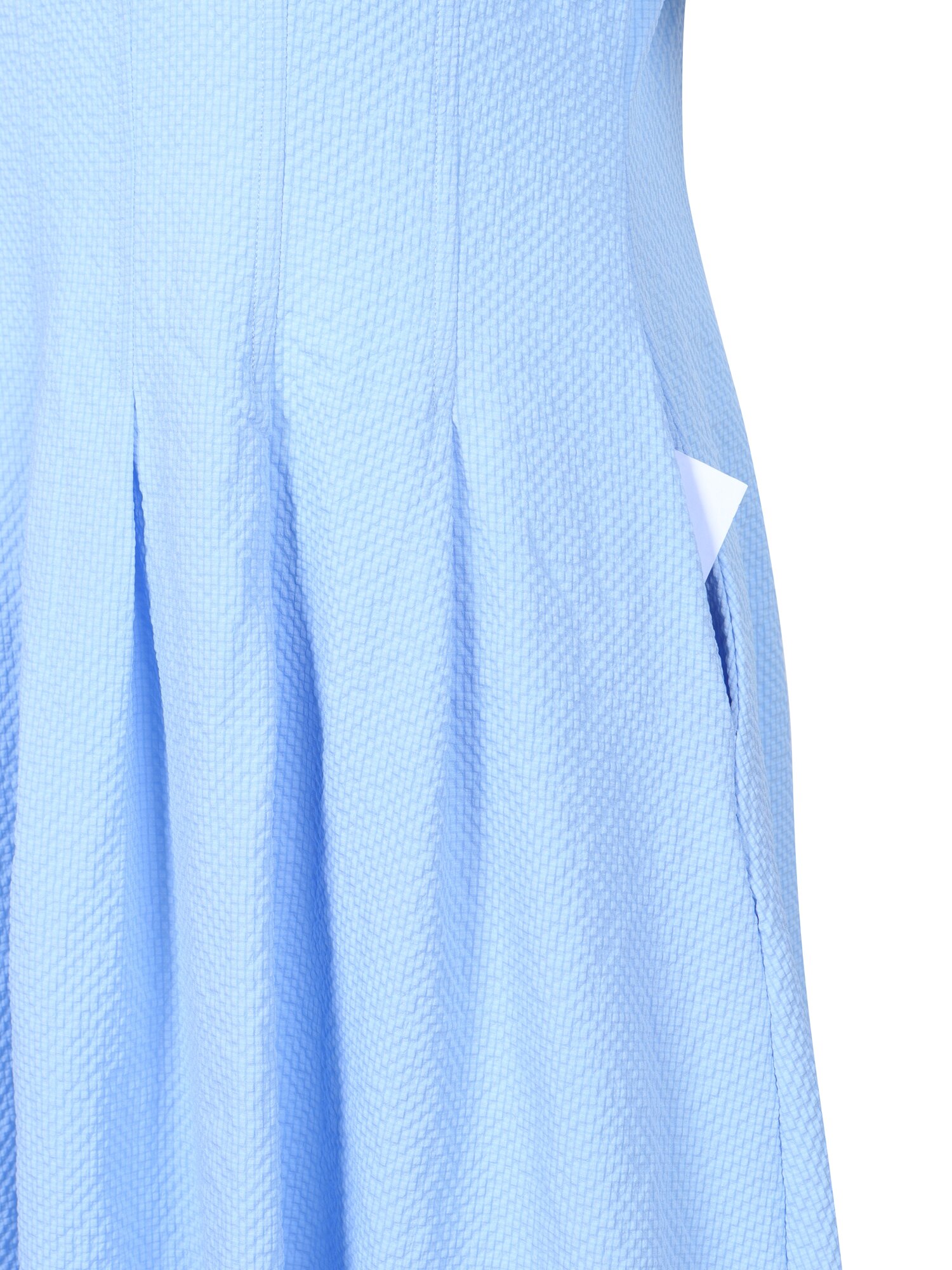 텍스처 스퀘어넥 플레어 원피스 (LIGHT BLUE)