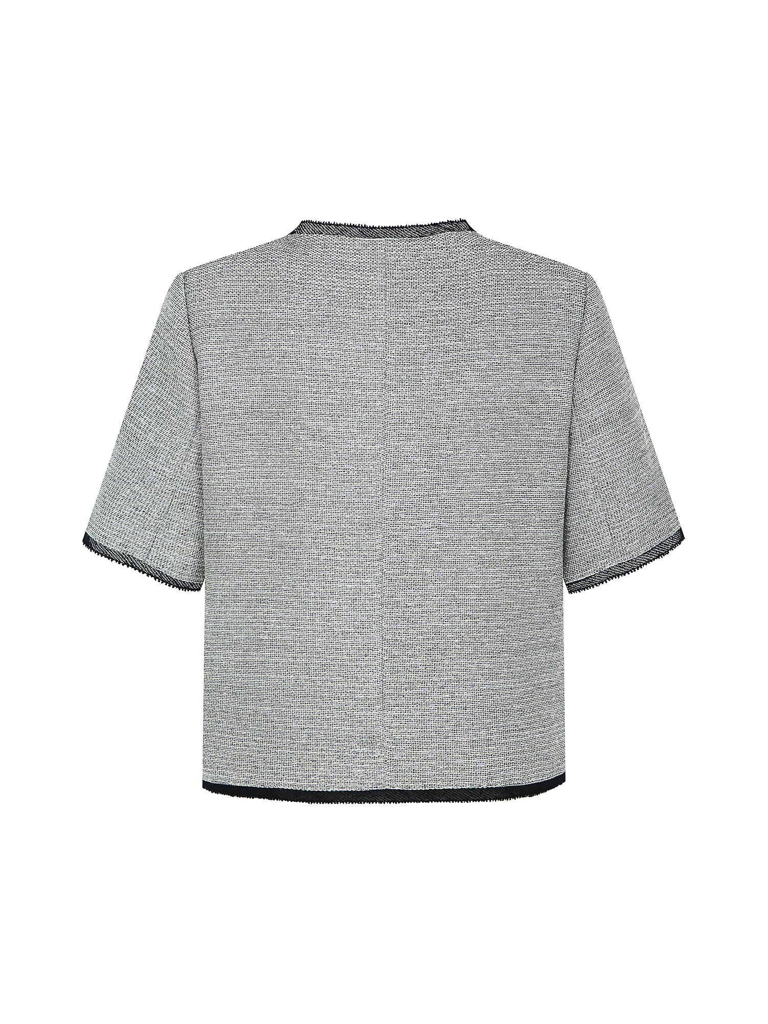 트위드 로즈 버튼 크롭 재킷 (GREY)