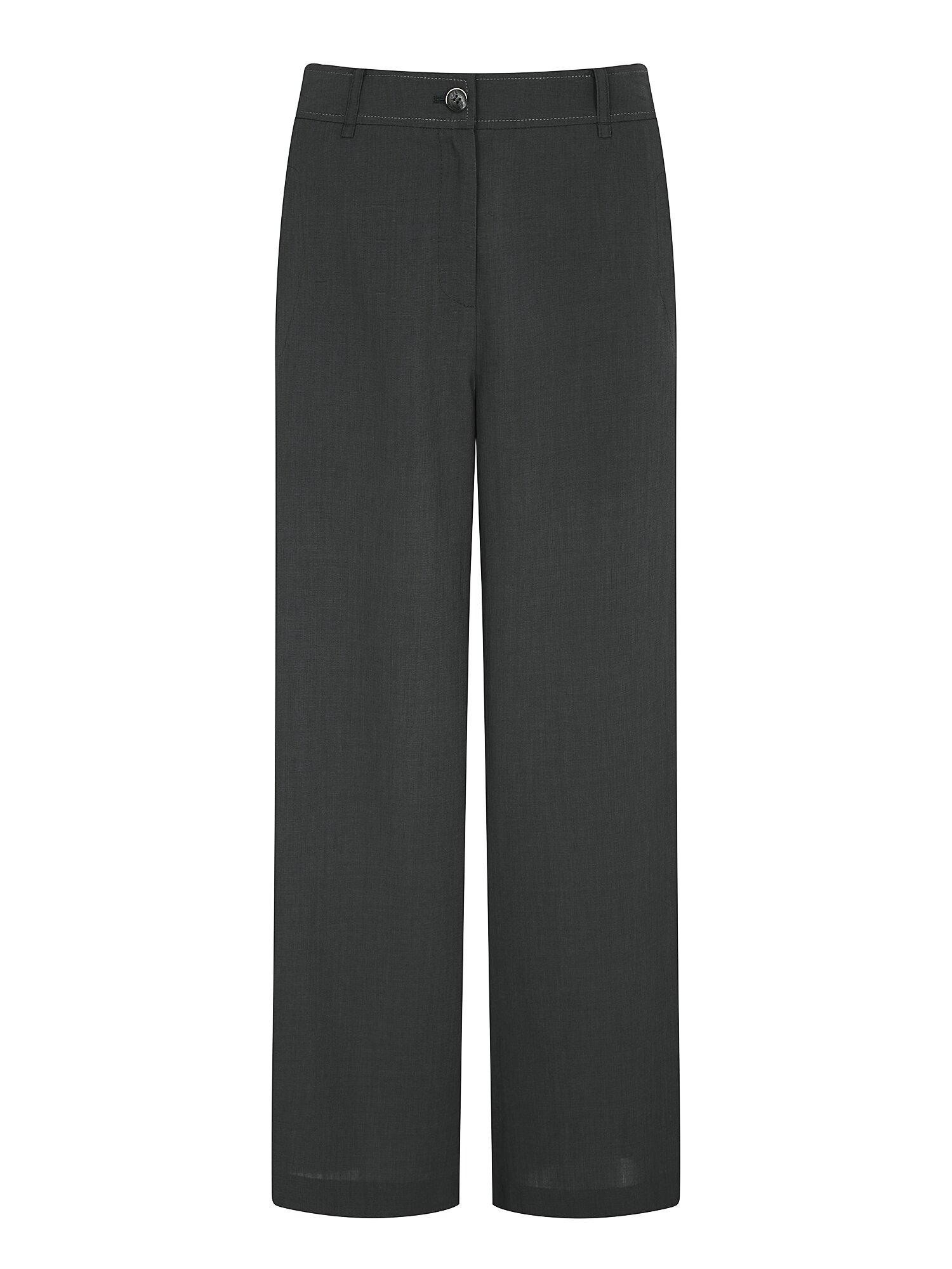 스티치 포켓 백 밴딩 와이드 팬츠 (DARK GREY)