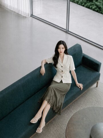 퍼프 슬리브 하프 자켓 