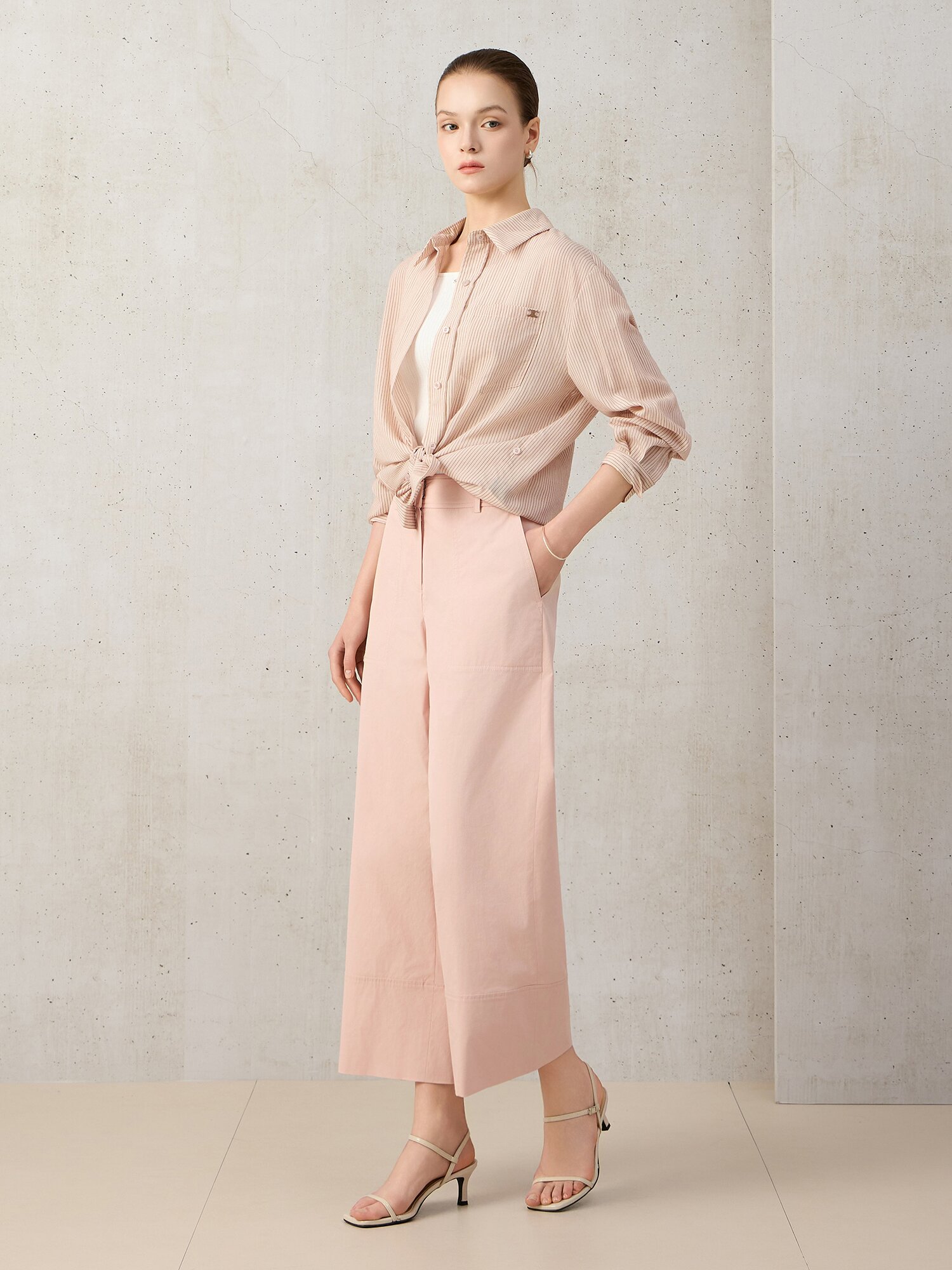 나일론 빅 포켓 와이드 팬츠 (PINK)