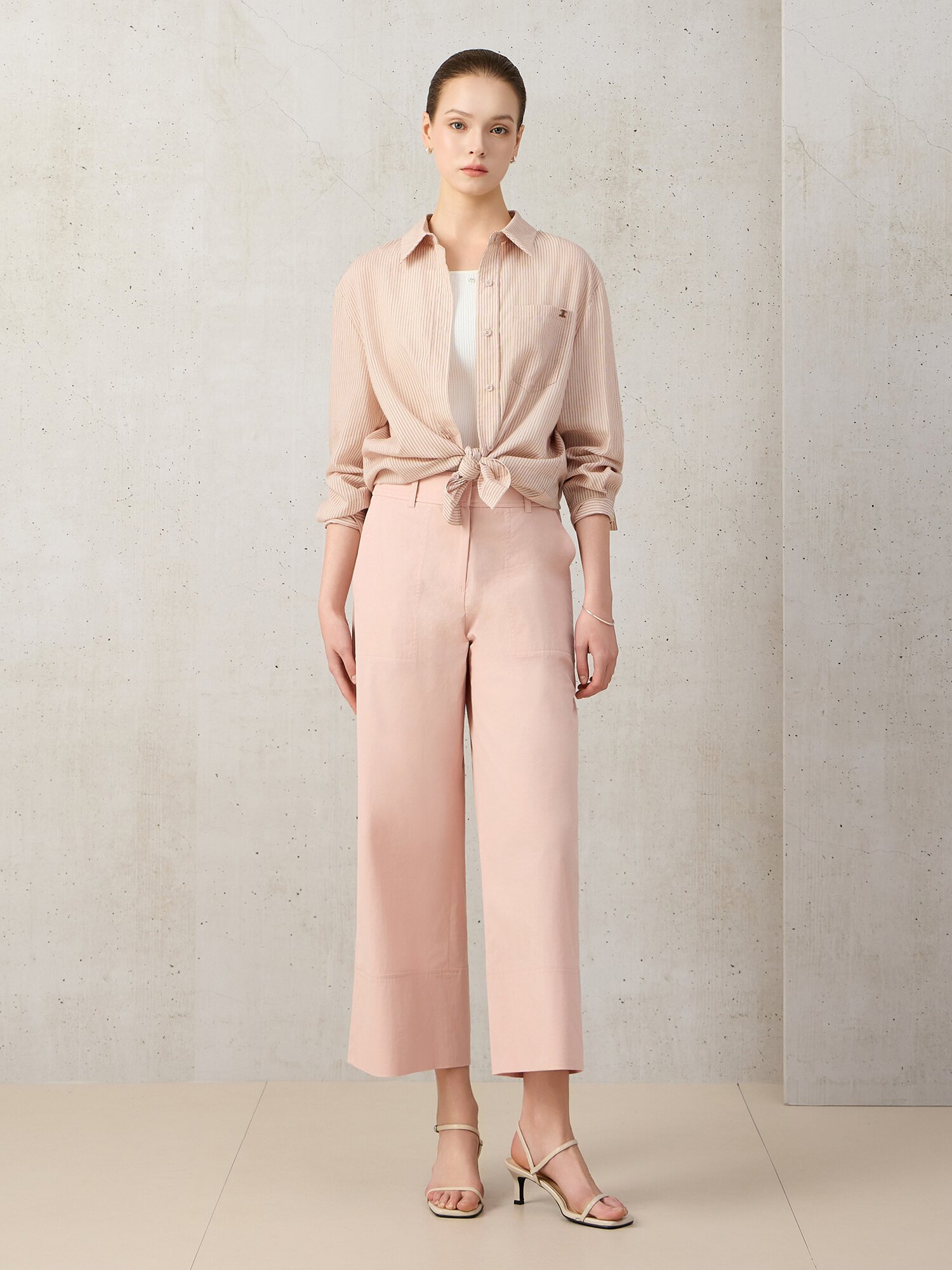 나일론 빅 포켓 와이드 팬츠 (PINK)