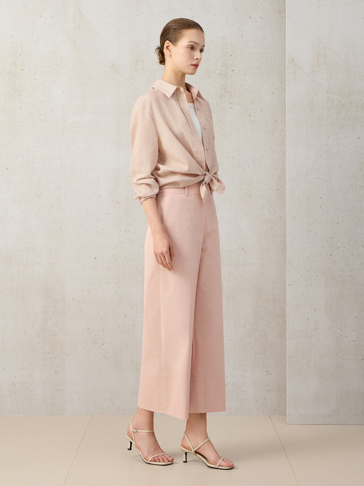 나일론 빅 포켓 와이드 팬츠 (PINK)
