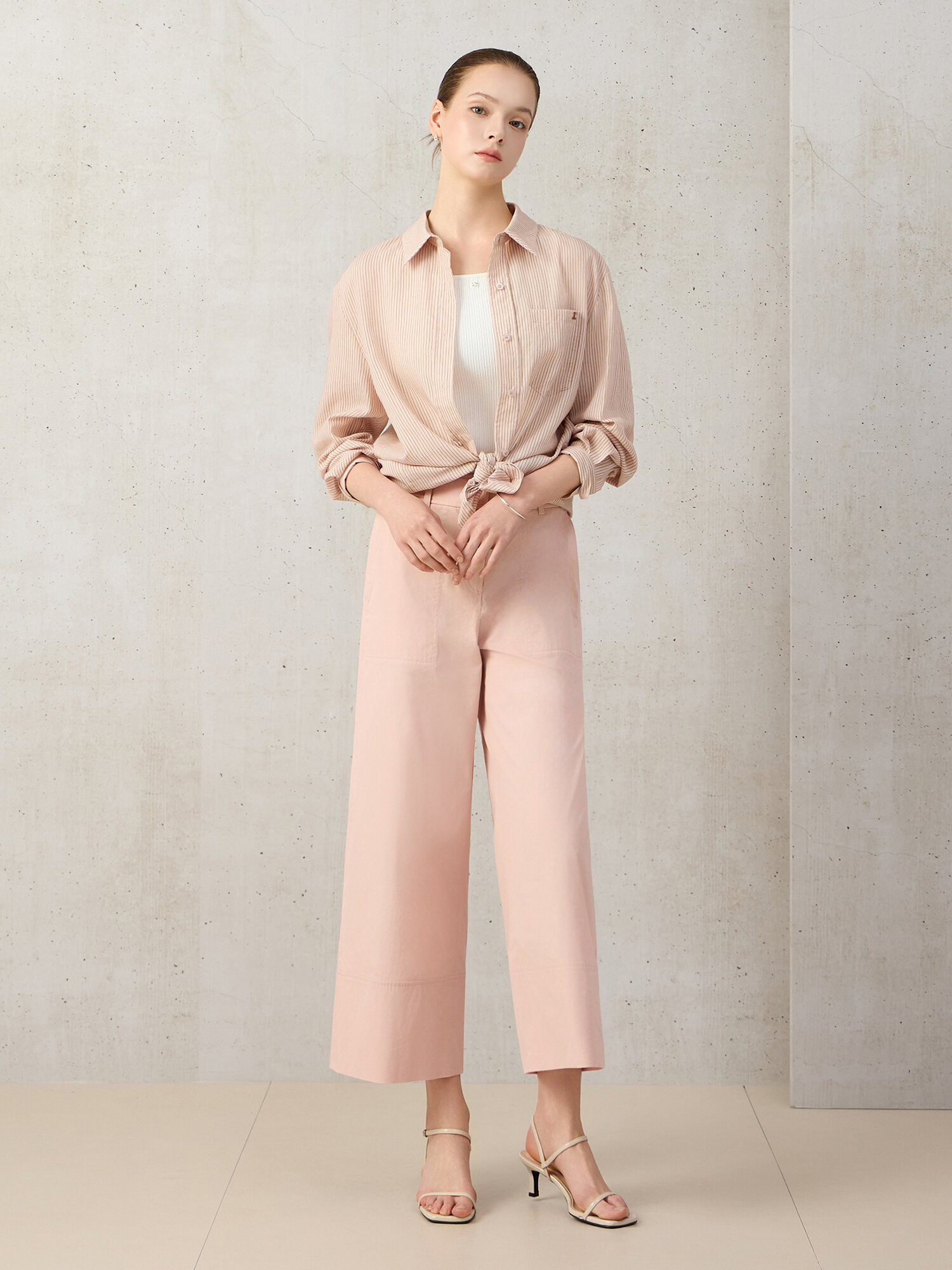 나일론 빅 포켓 와이드 팬츠 (PINK)