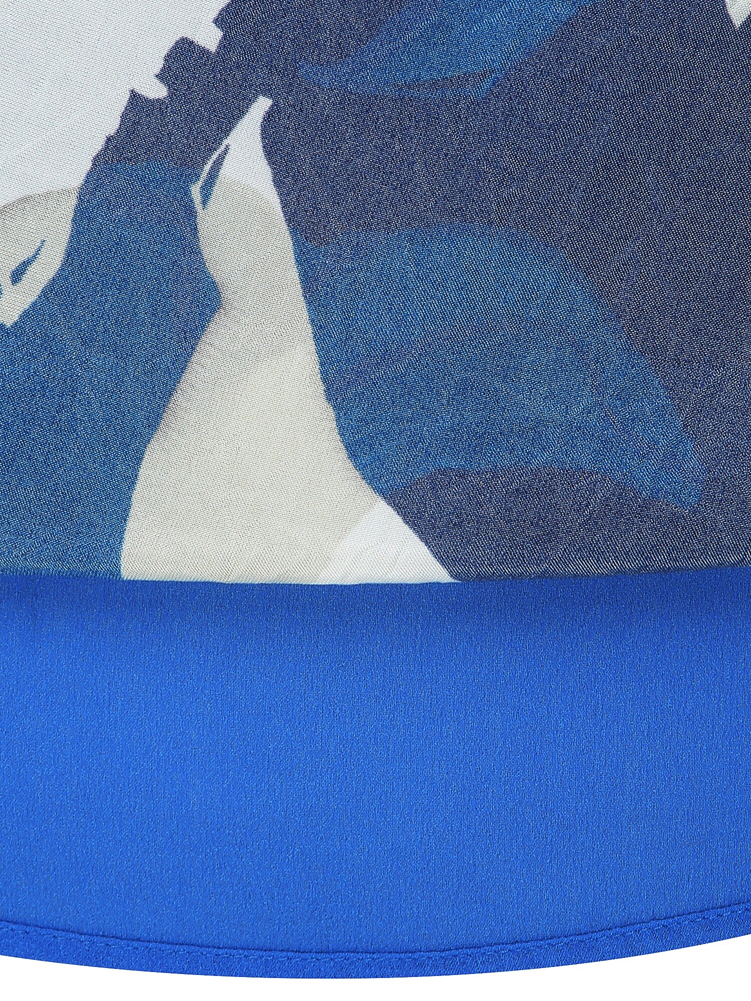 언밸런스 턱 머메이드 원피스 (PRINT BLUE)
