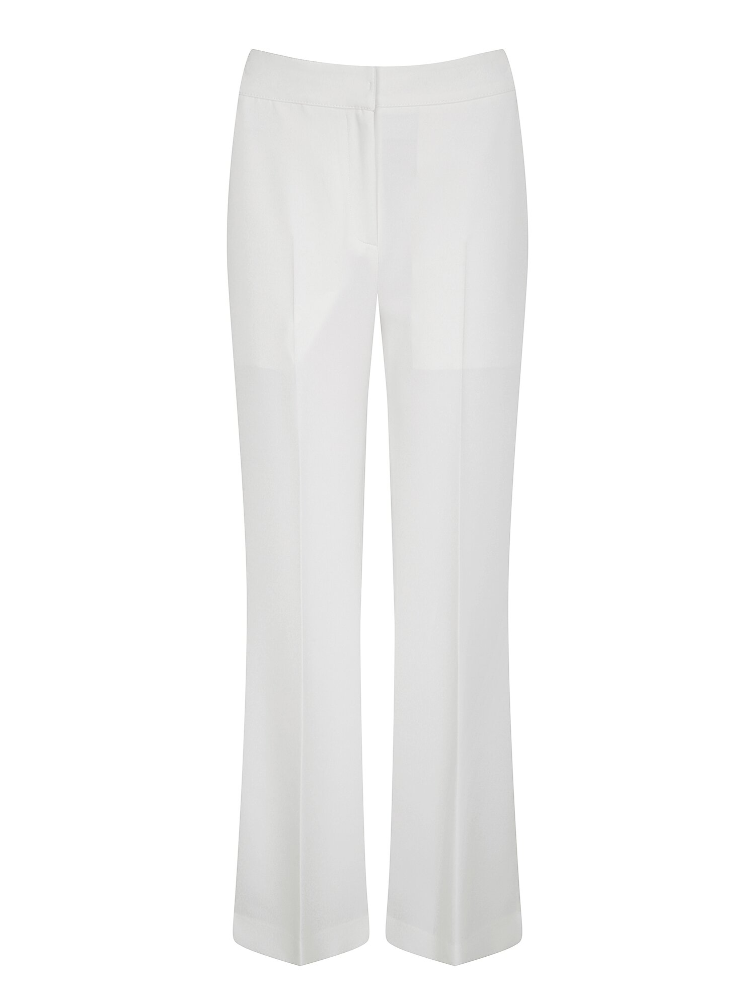탭 장식 백 밴딩 부츠컷 팬츠 (WHITE)