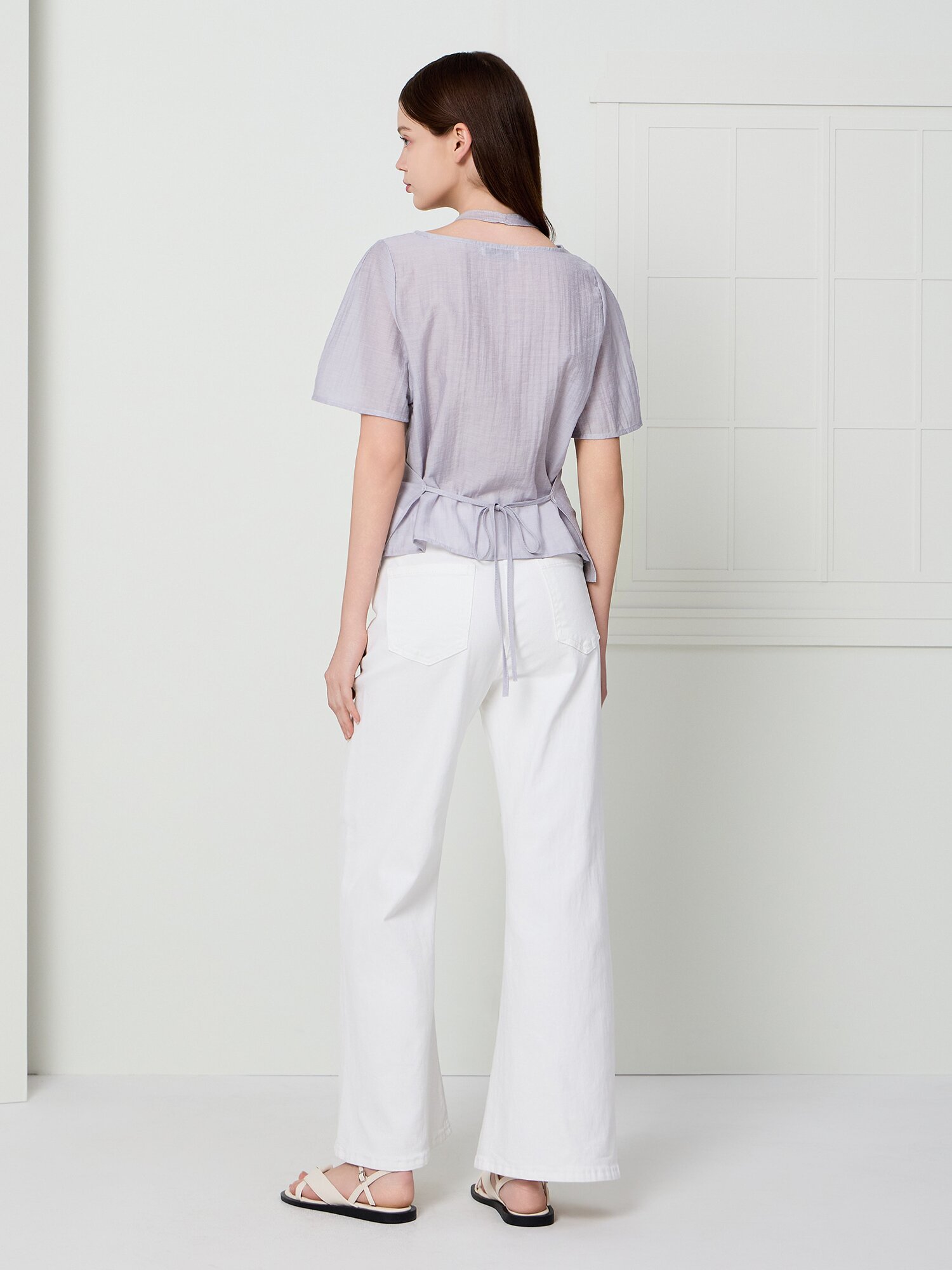 베이직 스판 와이드 데님 팬츠 (WHITE)
