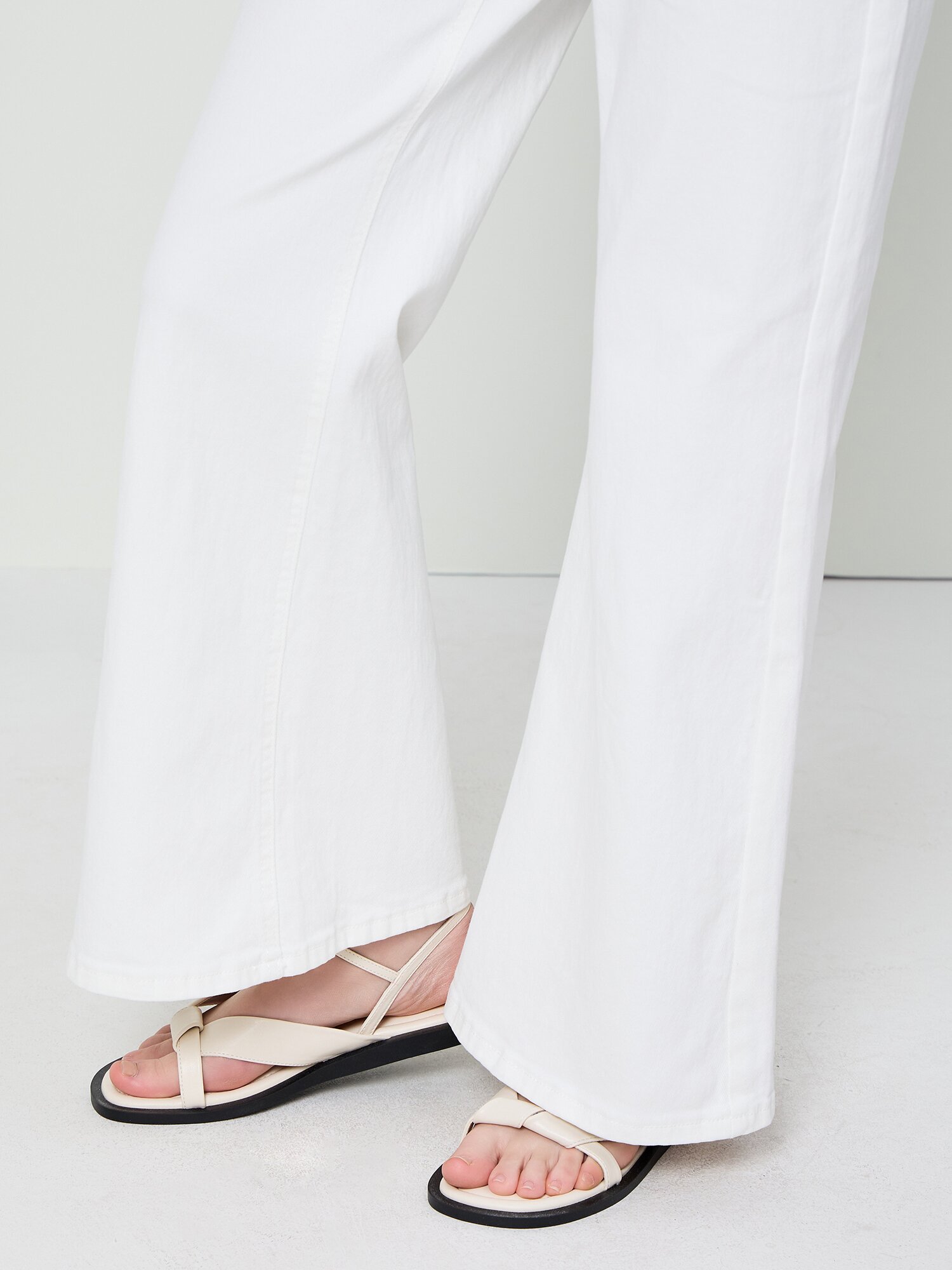 베이직 스판 와이드 데님 팬츠 (WHITE)