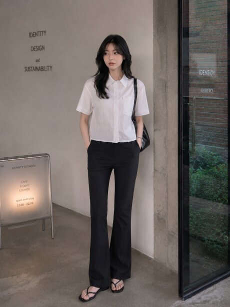 스판 플레어 슬랙스 팬츠 