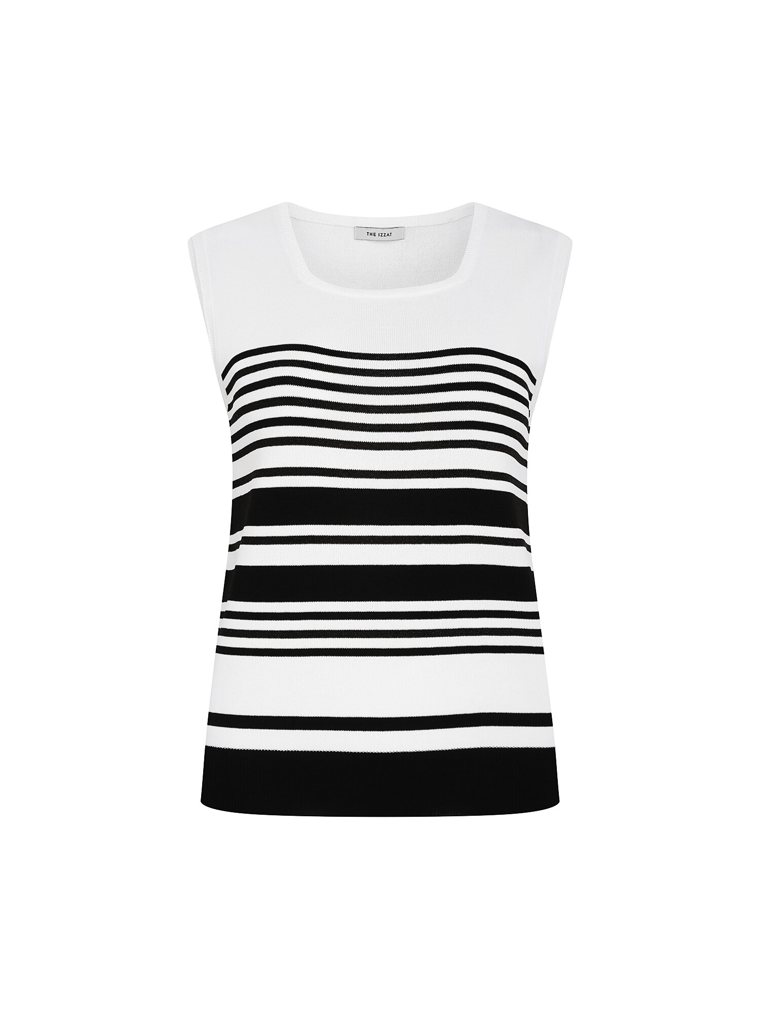 슬리브리스 스퀘어넥 니트 (STRIPE IVORY)