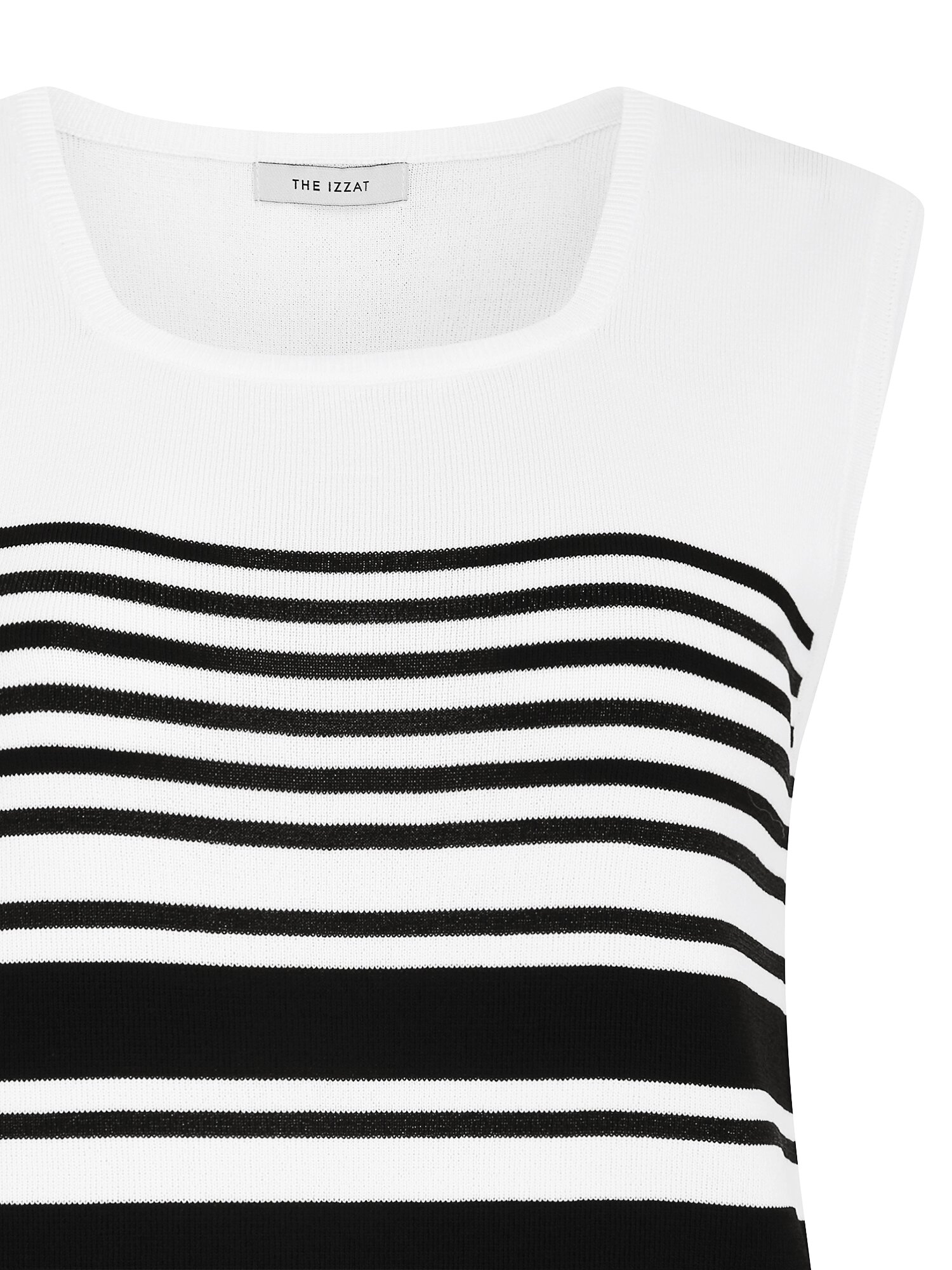 슬리브리스 스퀘어넥 니트 (STRIPE IVORY)
