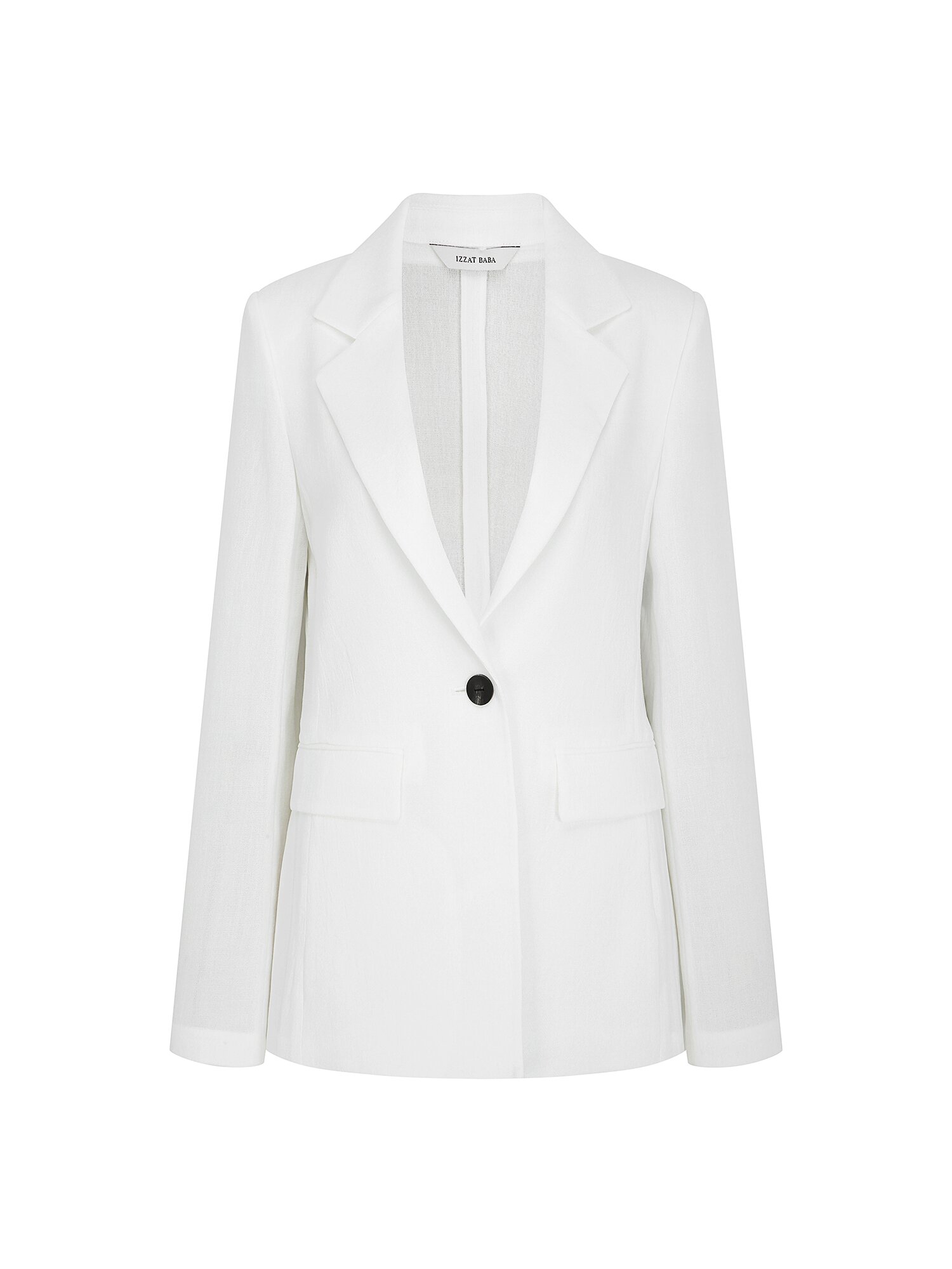 사이드 배색 테일러드 원버튼 재킷 (WHITE)