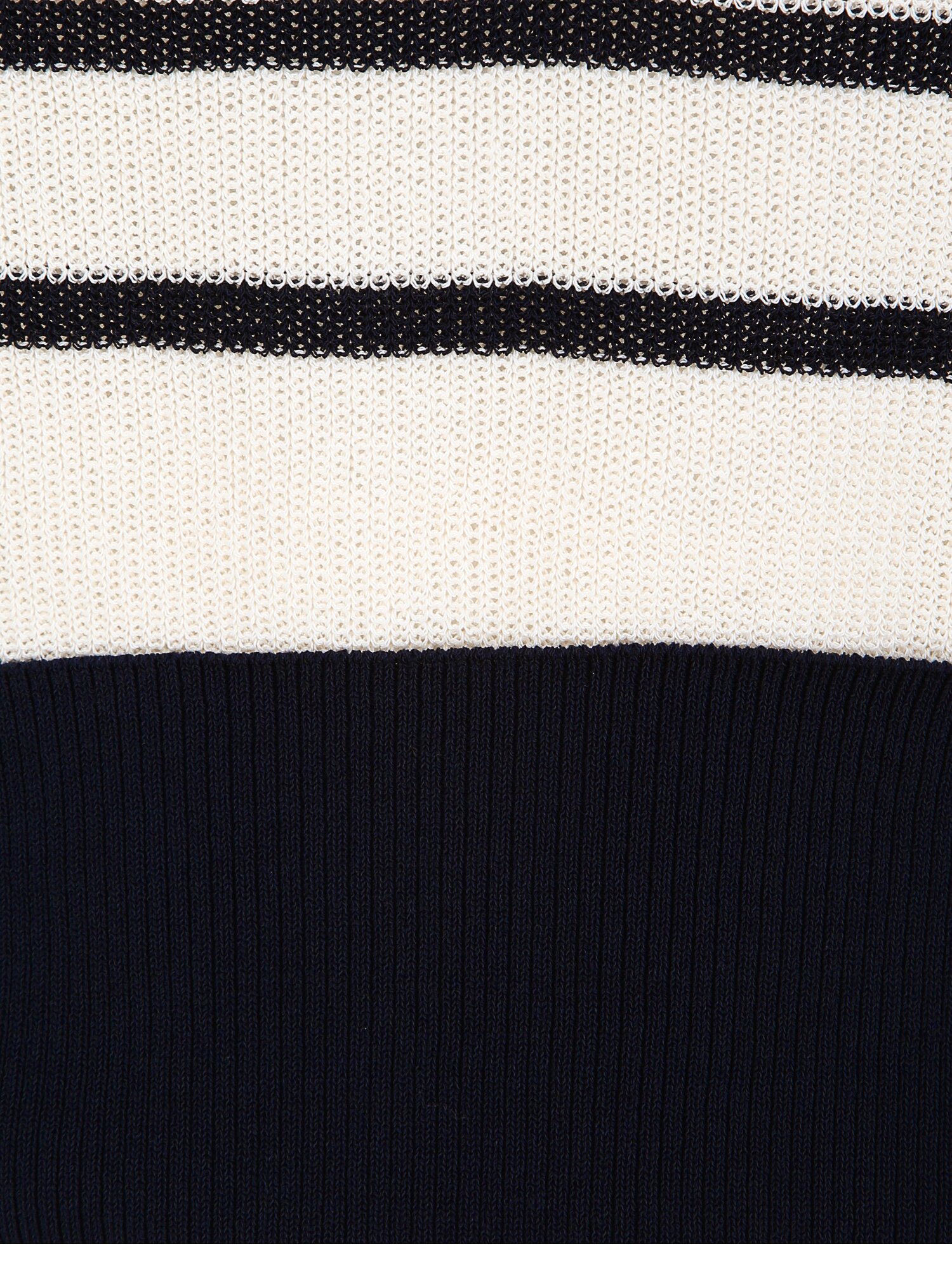 스트라이프 버튼 슬리브리스 니트 (STRIPE NAVY)