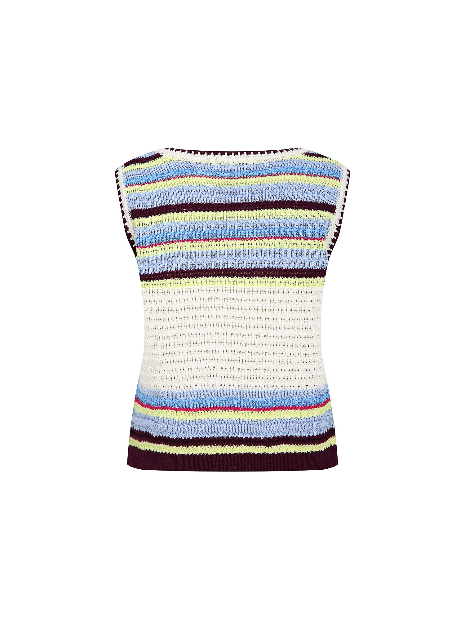 크로셰 자수 크롭 니트 (STRIPE IVORY)