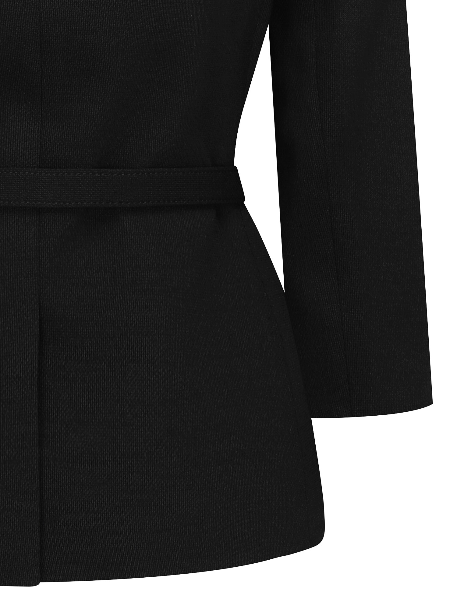슬림핏 오픈 칼라 싱글 재킷 (BLACK)